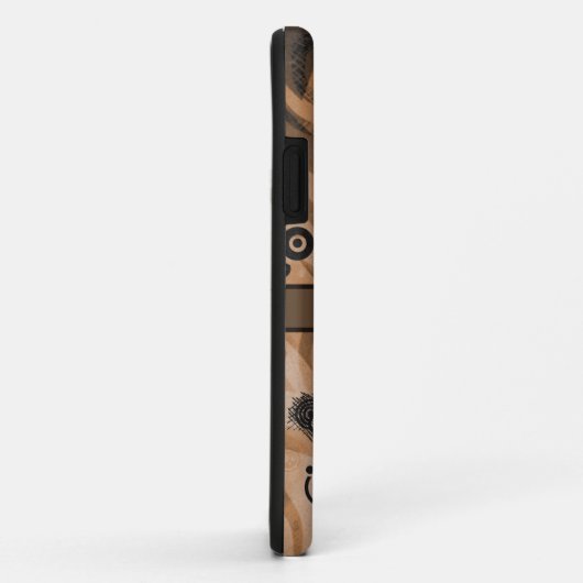 Tribal Grunge, Shades of Brown & Gray Monogram Case-Mate iPhone Case (Achterkant/rechts)