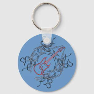 Tribal Guitar Graphic Sleutelhanger