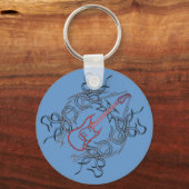 Tribal Guitar Graphic Sleutelhanger (Voorkant)