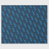 Tribal Hagedis Blauw Patroon Cadeaupapier (Vlak)