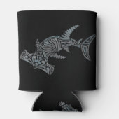 Tribal Hammerhead op zwart Blikjeskoeler (Achterkant)