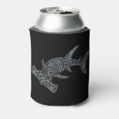 Tribal Hammerhead op zwart Blikjeskoeler (Blikje Achterkant)