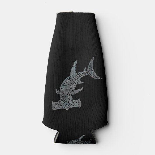 Tribal Hammerhead op zwarte fles koeler (Voorkant)