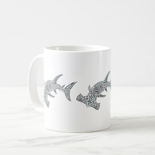 Tribal Hammerhead Shark Wrap Mok (Voorkant links)