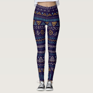 Tribal Hand-getrokken: Etnisch naadloos patroon Leggings