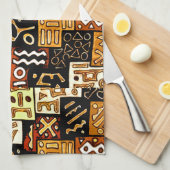 Tribal Harmony: Afrikaans geometrisch motief Theedoek (Quarter Fold)