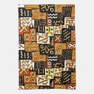 Tribal Harmony: Afrikaans geometrisch motief Theedoek