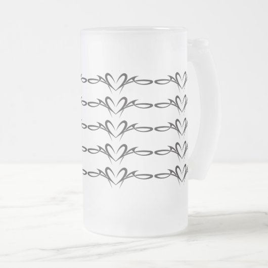 Tribal harten scroll Thunder_Cove Matglas Bierpul (Voorkant rechts)