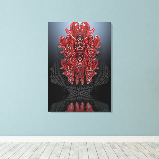 Tribal Harten Verpakt Canvas Afdruk (Insitu (Houten vloer))