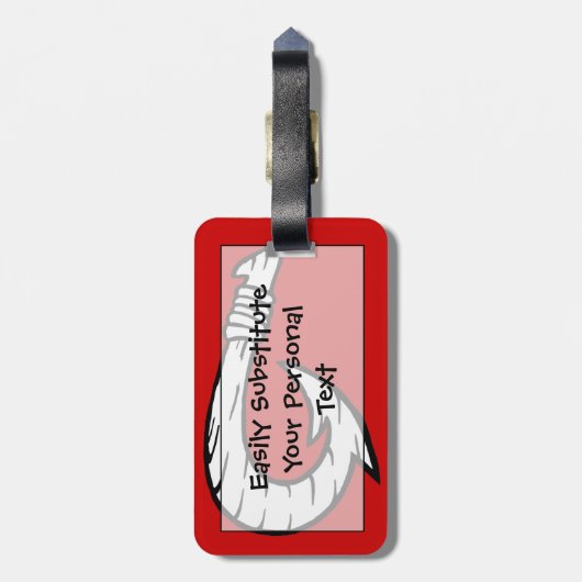 Tribal Hawaiian Fish Hook Bagagelabel (Achterkant verticaal)