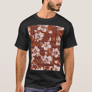 Tribal Hawaiian: Hibiscus bloemenbehang T-shirt