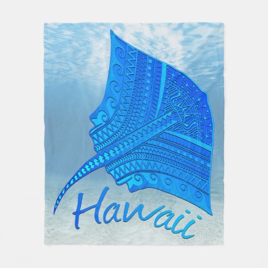 Tribal Hawaiian Stingray Fleece Deken (Voorkant)