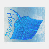 Tribal Hawaiian Stingray Fleece Deken (Voorkant (Horizontaal))