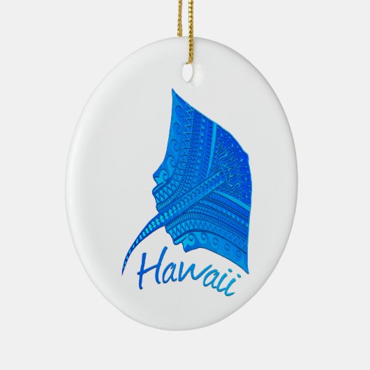 Tribal Hawaiian Stingray Keramisch Ornament (Rechts)