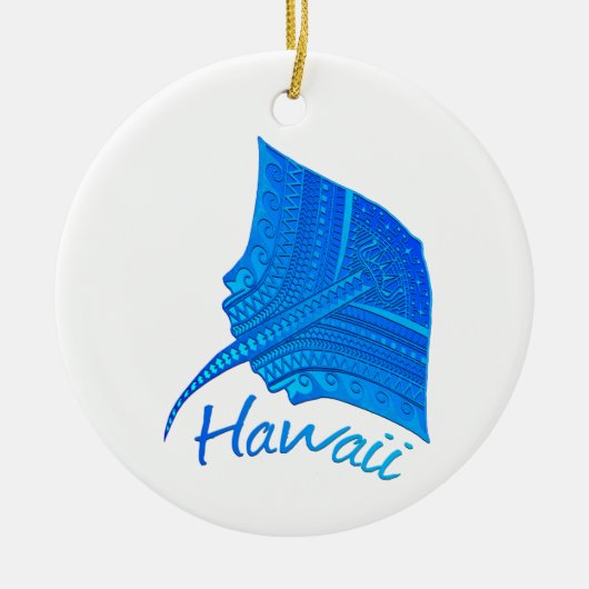 Tribal Hawaiian Stingray Keramisch Ornament (Voorkant)