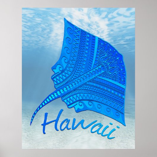 Tribal Hawaiian Stingray Poster (Voorkant)