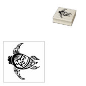 Tribal Hawaiian Zee Turtle Rubberstempel (Gestempeld)