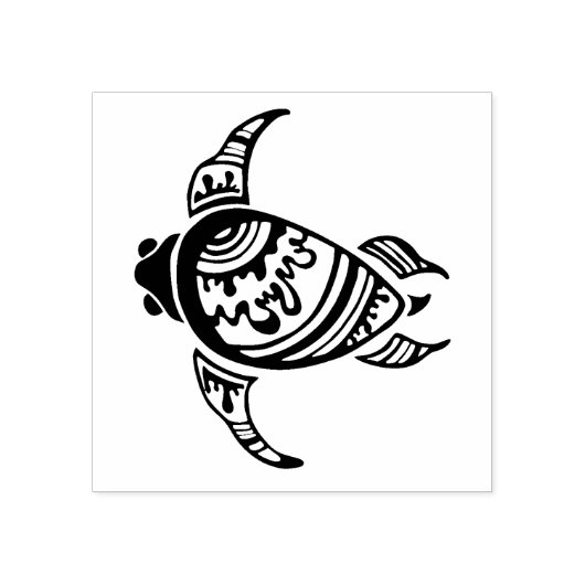 Tribal Hawaiian Zee Turtle Rubberstempel (Afrduk)