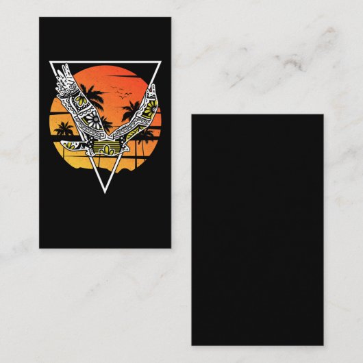Tribal Hawk Hawaii Sunset Bird Visitekaartje (Voorkant / Achterkant)