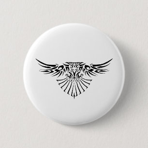 Tribal Hawk Tattoo Design Ronde Button 5,7 Cm