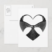 Tribal Hawk Valentijn Valentijnsdag Hart Postcar Feestdagenkaart (Voorkant / Achterkant)