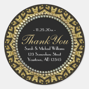 Tribal HeART Deco Goud Zwart Bedankt Stickers