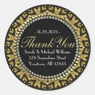 Tribal HeART Deco Goud Zwart Dank u Stickers