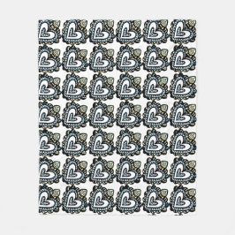 Tribal Heart Mandala Fish Pattern Design Fleece Deken