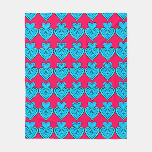 Tribal Heart Mandala Vispatroon Ontwerp Fleece Deken (Voorkant)