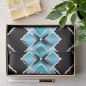 Tribal hedendaagse Turquoise Black White Pattern Tissuepapier (Geschenk)