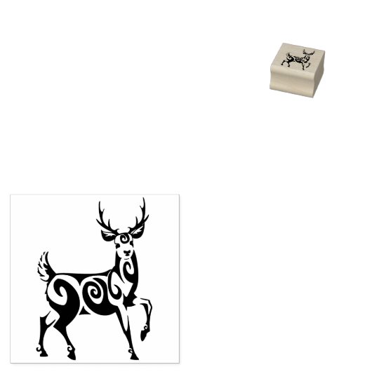 Tribal hert dier rubberstempel (Gestempeld)