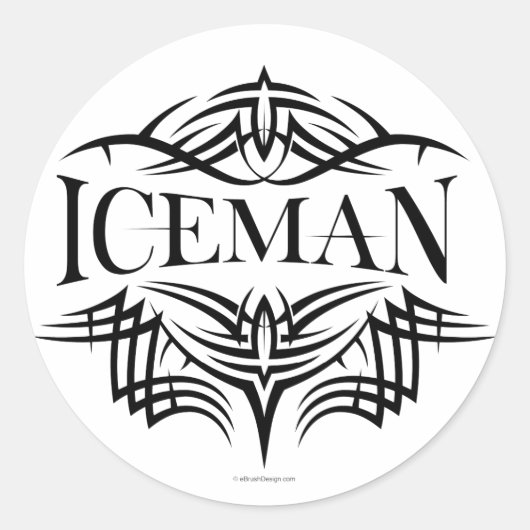 Tribal Hockey Iceman (gewone man) Ronde Sticker (Voorkant)