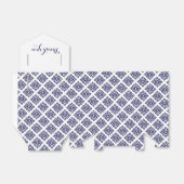 Tribal hoekig blauw wit dank u geschenkdoos bedankdoosjes (Uitgevouwen)