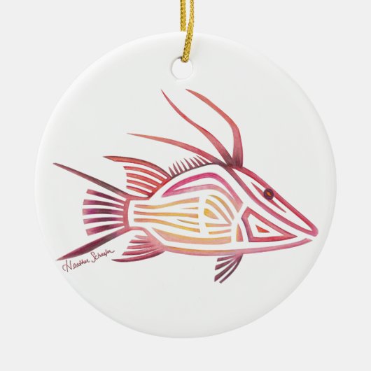 Tribal Hogfish Keramisch Ornament (Voorkant)