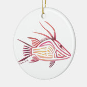 Tribal Hogfish Keramisch Ornament (Links)