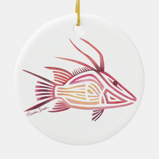 Tribal Hogfish Keramisch Ornament (Achterkant)
