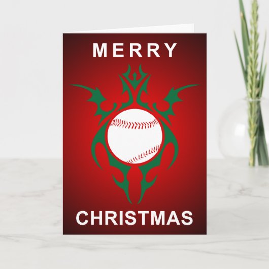 Tribal honkbal vrolijk Kerstmis Feestdagen Kaart (Voorkant)