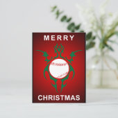 Tribal honkbal vrolijk Kerstmis Feestdagenkaart (Staand voorkant)