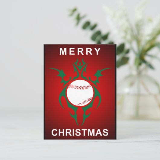 Tribal honkbal vrolijk Kerstmis Feestdagenkaart (Staand voorkant)