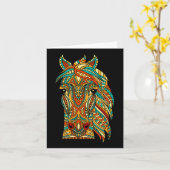 Tribal Horse Design - Dierenvriend Horsebac Kaart (Gele Bloem)