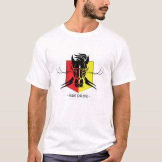 Tribal Horse Face Design in rood en geel T-shirt