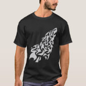 Tribal Howling Wolf Design - gedurfde en majestueu T-shirt (Voorkant)