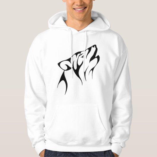 Tribal Howling Wolf Graphic Hoodie (Voorkant)