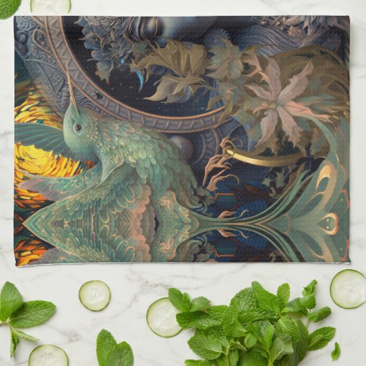 Tribal Hummingbird Goddess Theedoek (Gevouwen)