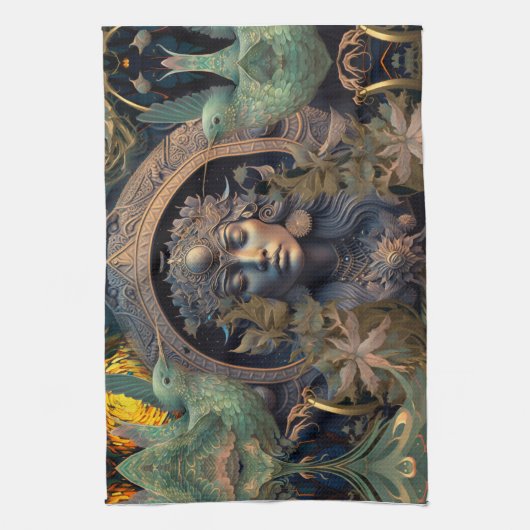 Tribal Hummingbird Goddess Theedoek (Verticaal)