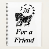 Tribal Iguana Monogram Planner (Voorkant)
