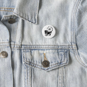 Tribal Iguana Monogram Ronde Button 3,2 Cm