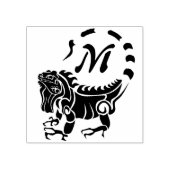 Tribal Iguana Monogram Rubberstempel (Afrduk)