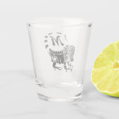 Tribal Iguana Monogram Shot Glas (Achterkant)