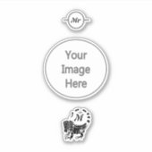 Tribal Iguana Monogram Sticker (Voorkant)